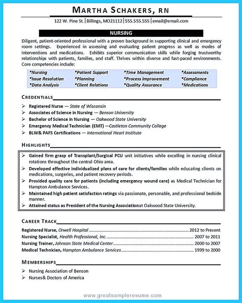 Resume format for nurse educator
